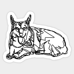 Corgi Doodle Sketch Tongue Out Tuesday Dog Sticker